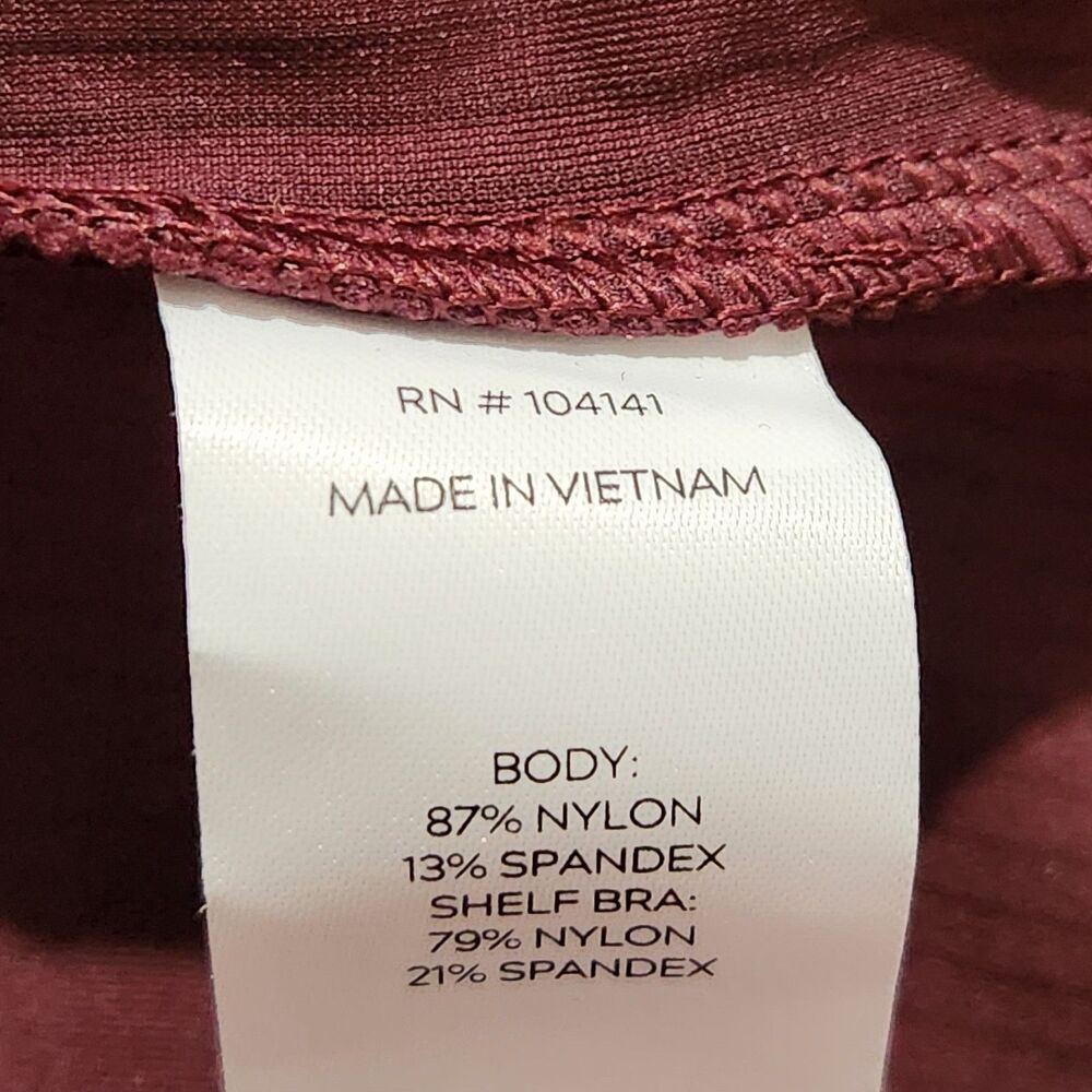 Alpine Tank Top Size XS Burgundy Color Sleeveless Removable Pads.  New - Picture 9 of 10